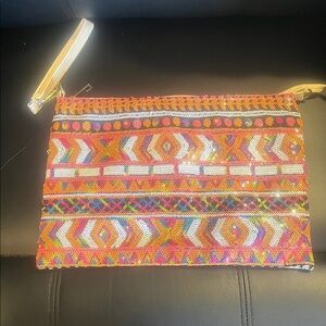 Colorful Sequin Patterned Wristlet